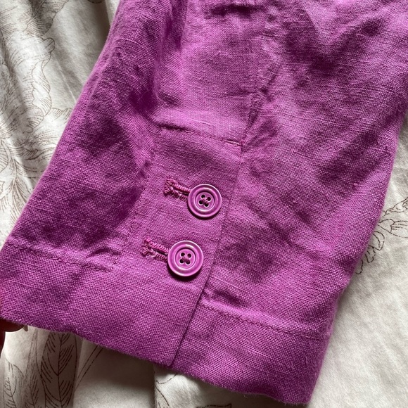 J Jill Love Linen Purple Blazer Large Petite Office Casual Breathable Casual - Picture 2 of 8